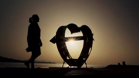 Romantic pose at sunset. Stock Footage 327685720