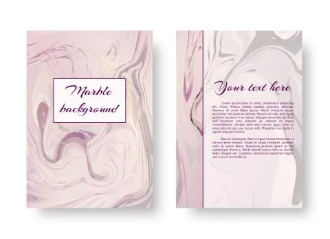 Romantic postcard with marble texture Stock Illustration