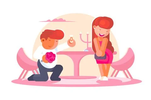 Romantic Proposal Concept Illustrazione stock