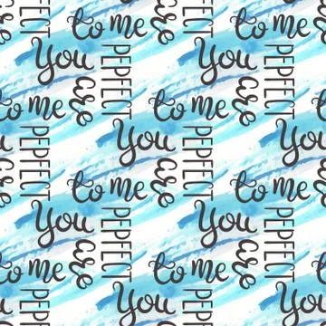 Romantic quote seamless pattern. Love text for valentine day. Greeting card Stock Illustration