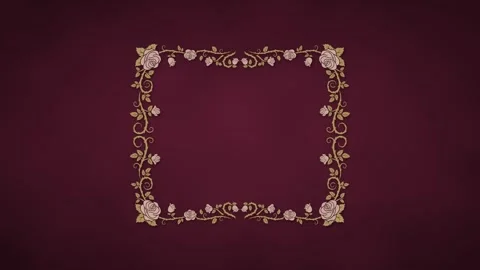 Romantic rectangle frame of roses growing with blooming flowers and falling Vídeos de archivo 348300057