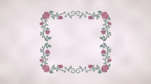 Romantic rectangle frame of roses growing with blooming flowers and falling 動画素材 348300114