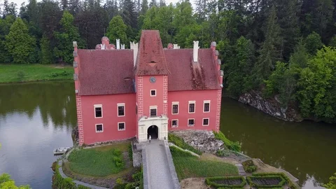 Romantic red Castle Stock Footage 90133451