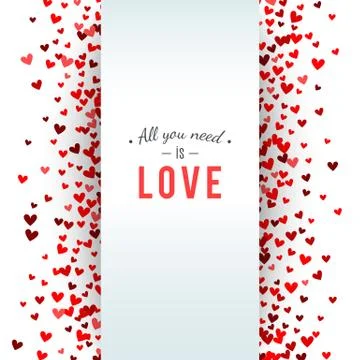 Romantic red heart background. Vector illustration Stock Illustration