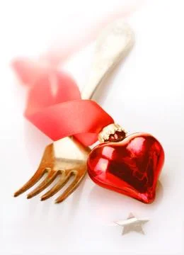 Romantic red heart decoration Stock Photos