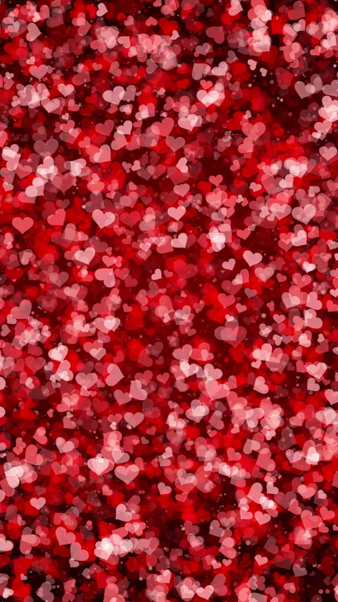 Romantic red heart looped pattern animation. Creative abstract style art Stock Footage 296889807