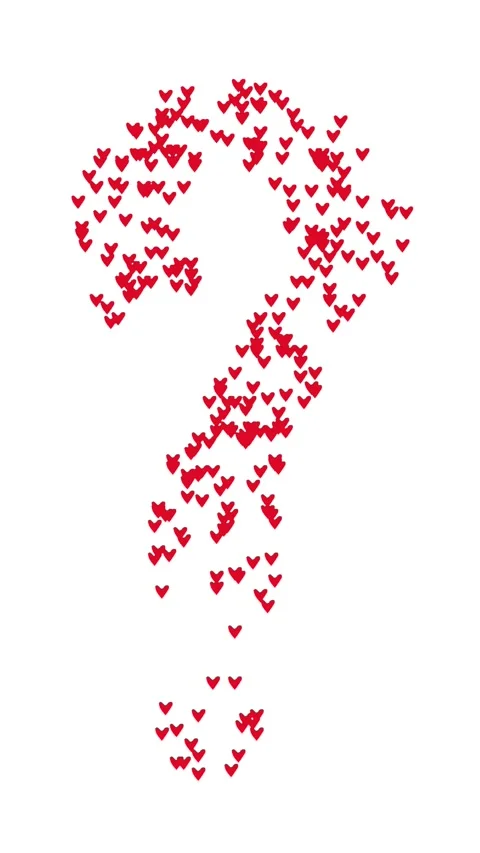 Romantic Red Heart Question Mark Motion Graphic Video stock 332909460