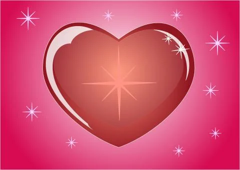 Romantic red heart which symbolizes the love.Eps10 Stock Illustration