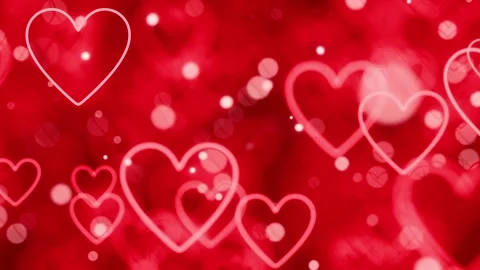 Romantic Red Hearts Background with Floating Motion. Valentine's day. Looped Stock Footage 301057395