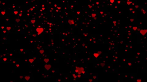 Romantic red hearts floating in dark space Stock Footage 330376646