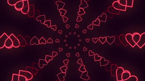 Romantic red hearts pattern on black background for valentines day design 動画素材 292964818
