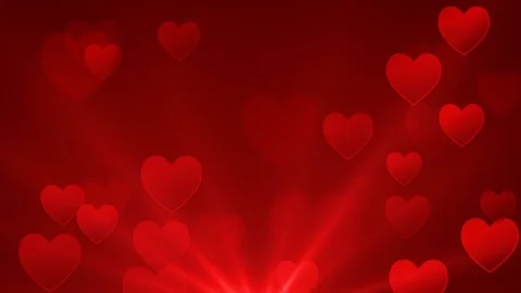 Romantic red hearts seamless loop abstract background. Video stock 81336980