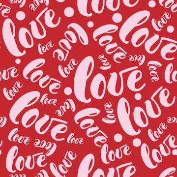 Romantic red love pattern background. illustration for holiday design. Many f Stock Illustration