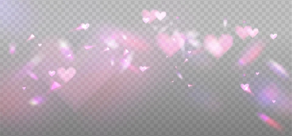 Romantic reflection, pink light prism effect on light background. Hologram glass Stock Illustration