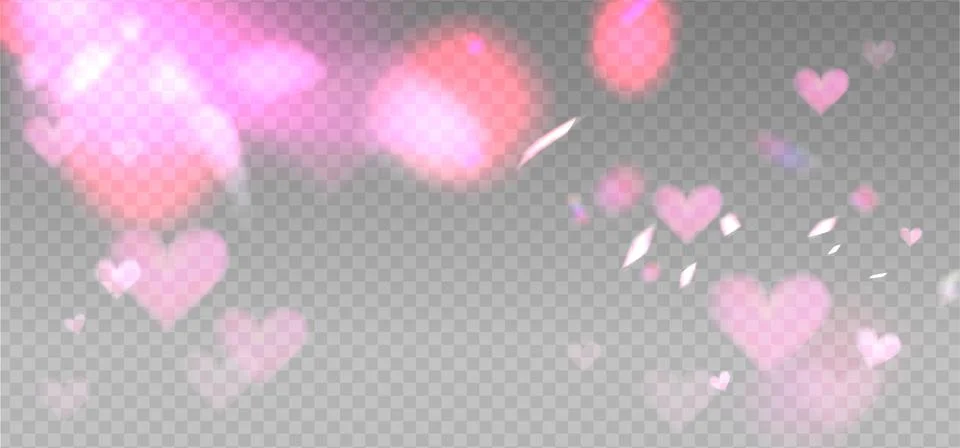 Romantic reflection, pink light prism effect on light background. Hologram glass Stock Illustration