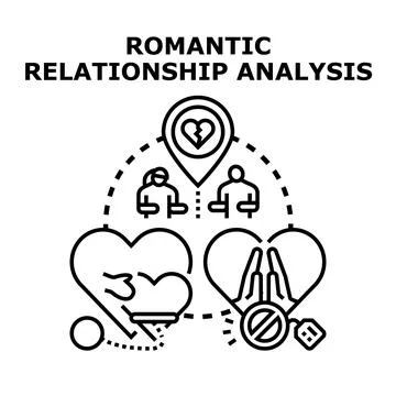 Romantic relationship analysis evaluating partnership problems Stock Illustration