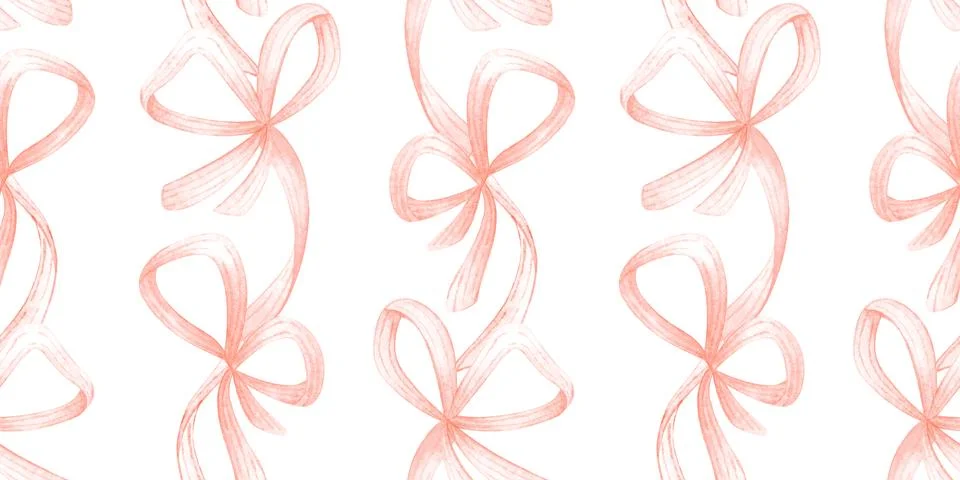 Romantic ribbon bow seamless pattern Stock Illustration