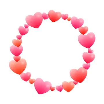 Romantic round frame Illustrazione stock