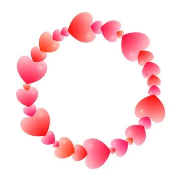 Romantic round frame Stock Illustration