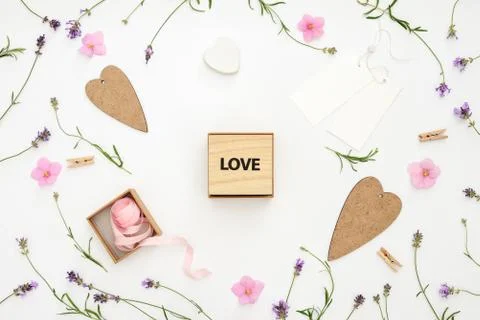 Romantic rustic background or greeting card Stock Photos