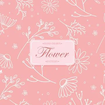 Romantic seamless doodle pattern with flowers. Hand drawn vector. Stock Illustration