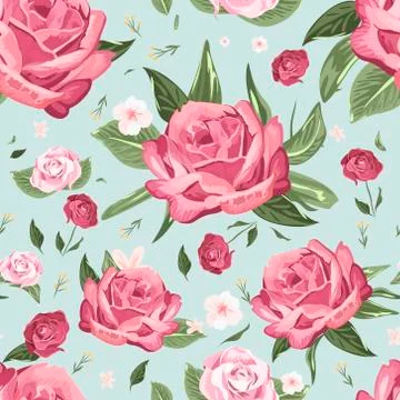 Romantic seamless floral pattern Illustrazione stock