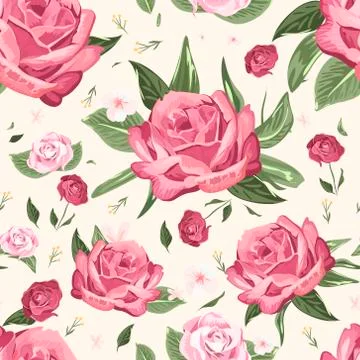 Romantic seamless floral pattern イラスト素材