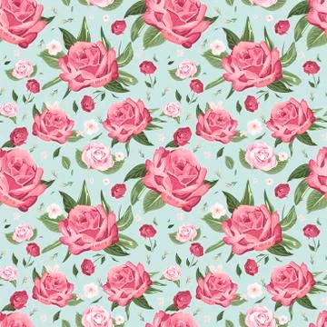 Romantic seamless floral pattern Illustrazione stock