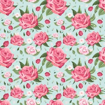 Romantic seamless floral pattern Illustrazione stock
