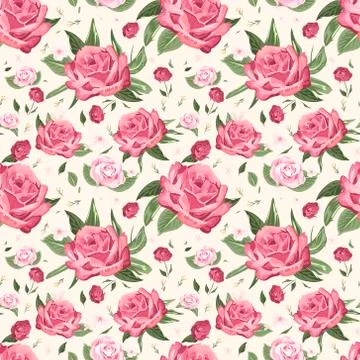 Romantic seamless floral pattern Stock Illustration