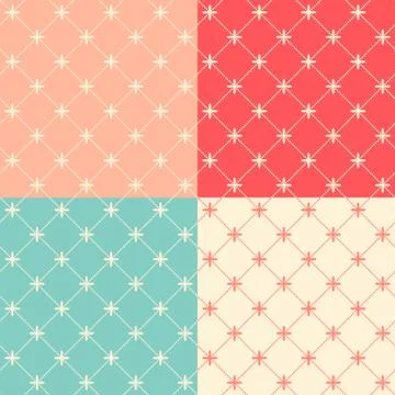 Romantic Seamless Pattern Background Vector Illustration Stock Illustration