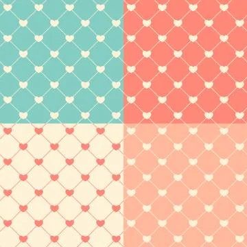 Romantic Seamless Pattern Background Vector Illustration Illustrazione stock