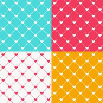 Romantic Seamless Pattern Background Vector Illustration Stock Illustration