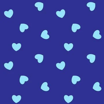 Romantic seamless pattern with blue hearts. Vector illustration. Image for Stock Illustration