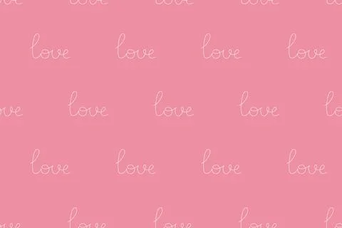 Romantic seamless pattern with handwritten word Stock Illustration