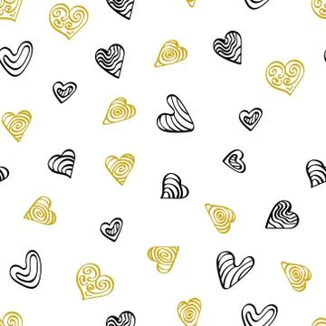 Romantic seamless pattern with heart shapes Stock Illustration