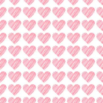 Romantic seamless pattern with hearts. Beautiful  vector illustration. Stock Illustration