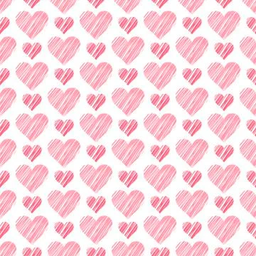 Romantic seamless pattern with hearts. Beautiful  vector illustration. Stock Illustration