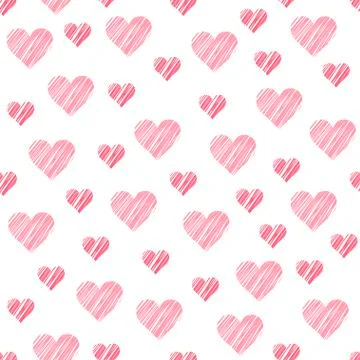 Romantic seamless pattern with hearts. Beautiful  vector illustration. Stock Illustration