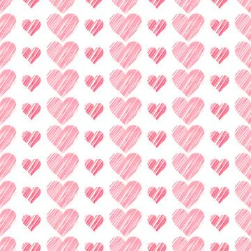 Romantic seamless pattern with hearts. Beautiful  vector illustration. Stock Illustration