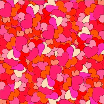 Romantic seamless pattern with hearts Stock Illustration