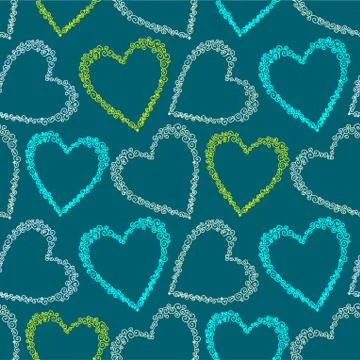 Romantic seamless pattern with hearts Stock Illustration