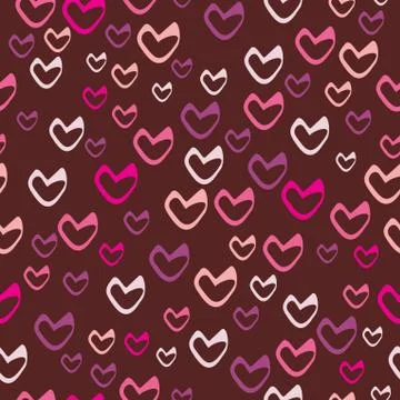 Romantic seamless pattern with hearts Stock Illustration