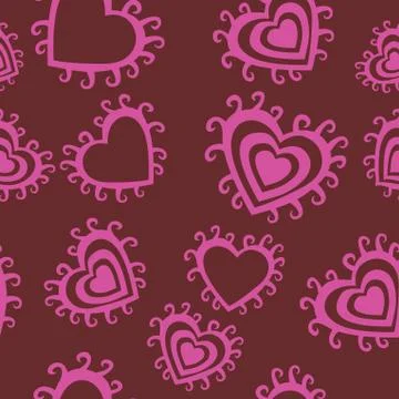 Romantic seamless pattern with hearts Stock Illustration