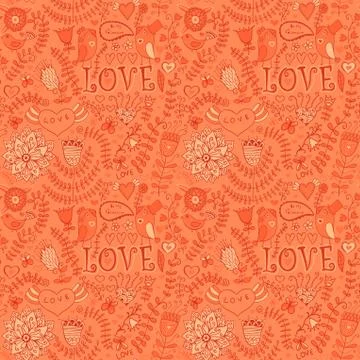 Romantic seamless pattern with hearts Stock Illustration
