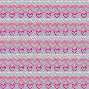 Romantic seamless pattern with hearts Stock Illustration