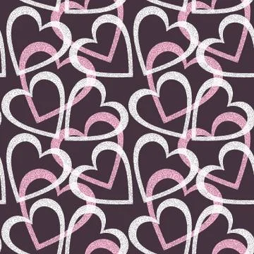 Romantic seamless pattern with hearts Stock Illustration