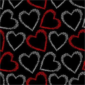 Romantic seamless pattern with hearts Stock Illustration