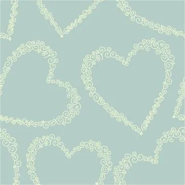 Romantic seamless pattern with hearts Stock Illustration