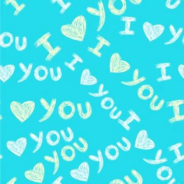 Romantic seamless pattern with hearts Stock Illustration